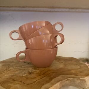 Stetson 4x Mid Century Hard Plastic Teacup Coffee Cups